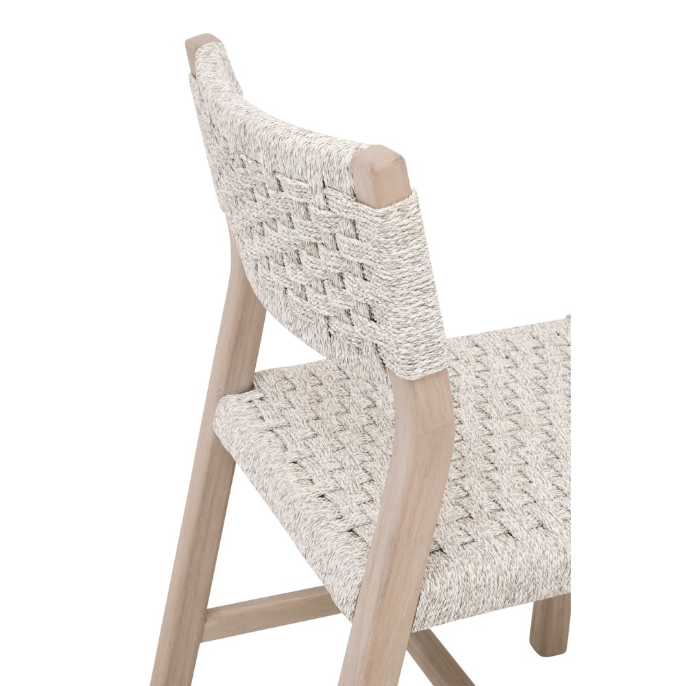 Woven - Outdoor  Transitional Kitts Indoor/Outdoor Dining Chair, Set of 2. Picture 6