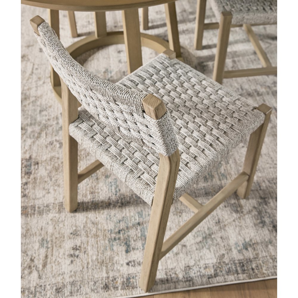 Woven - Outdoor  Transitional Kitts Indoor/Outdoor Dining Chair, Set of 2. Picture 9