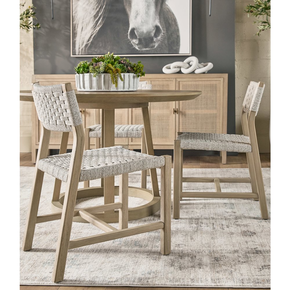 Woven - Outdoor  Transitional Kitts Indoor/Outdoor Dining Chair, Set of 2. Picture 10