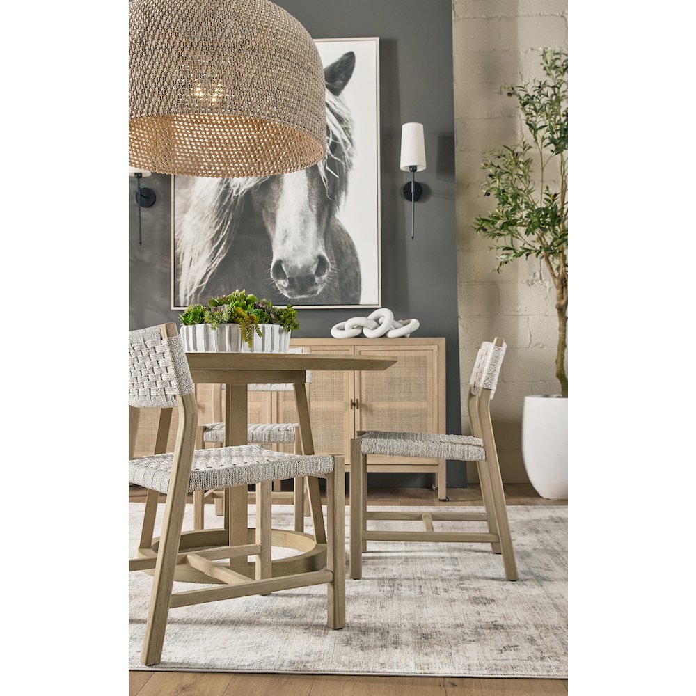 Woven - Outdoor  Transitional Kitts Indoor/Outdoor Dining Chair, Set of 2. Picture 11
