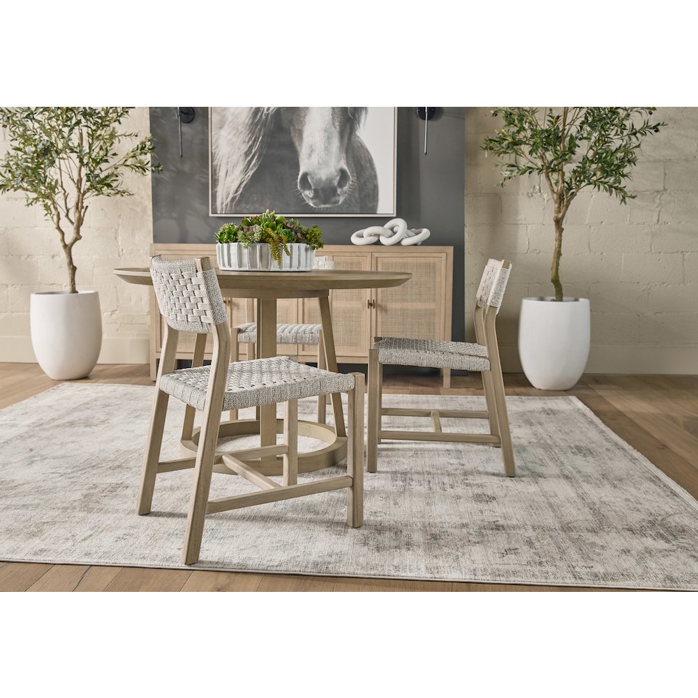 Woven - Outdoor  Transitional Kitts Indoor/Outdoor Dining Chair, Set of 2. Picture 12