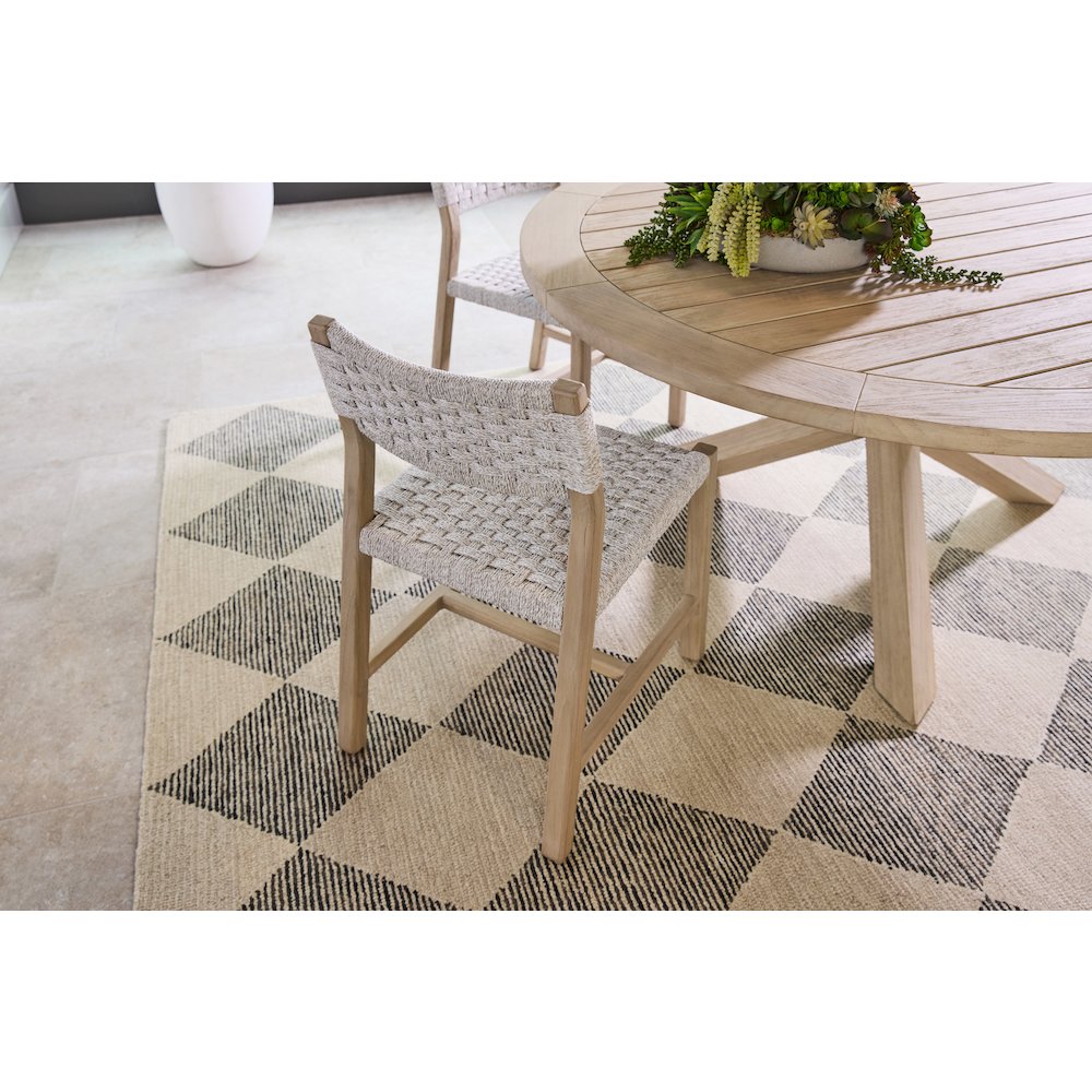 Woven - Outdoor  Transitional Kitts Indoor/Outdoor Dining Chair, Set of 2. Picture 13
