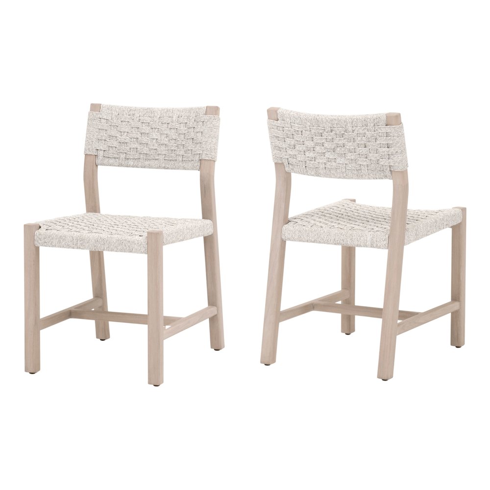 Woven - Outdoor  Transitional Kitts Indoor/Outdoor Dining Chair, Set of 2. Picture 17