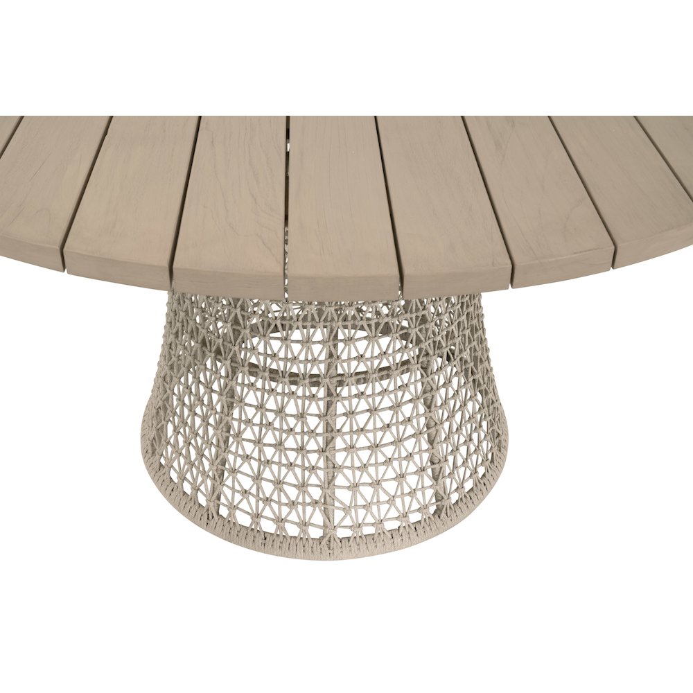 Woven - Outdoor  Transitional Knit Outdoor 54" Round Dining Table. Picture 2