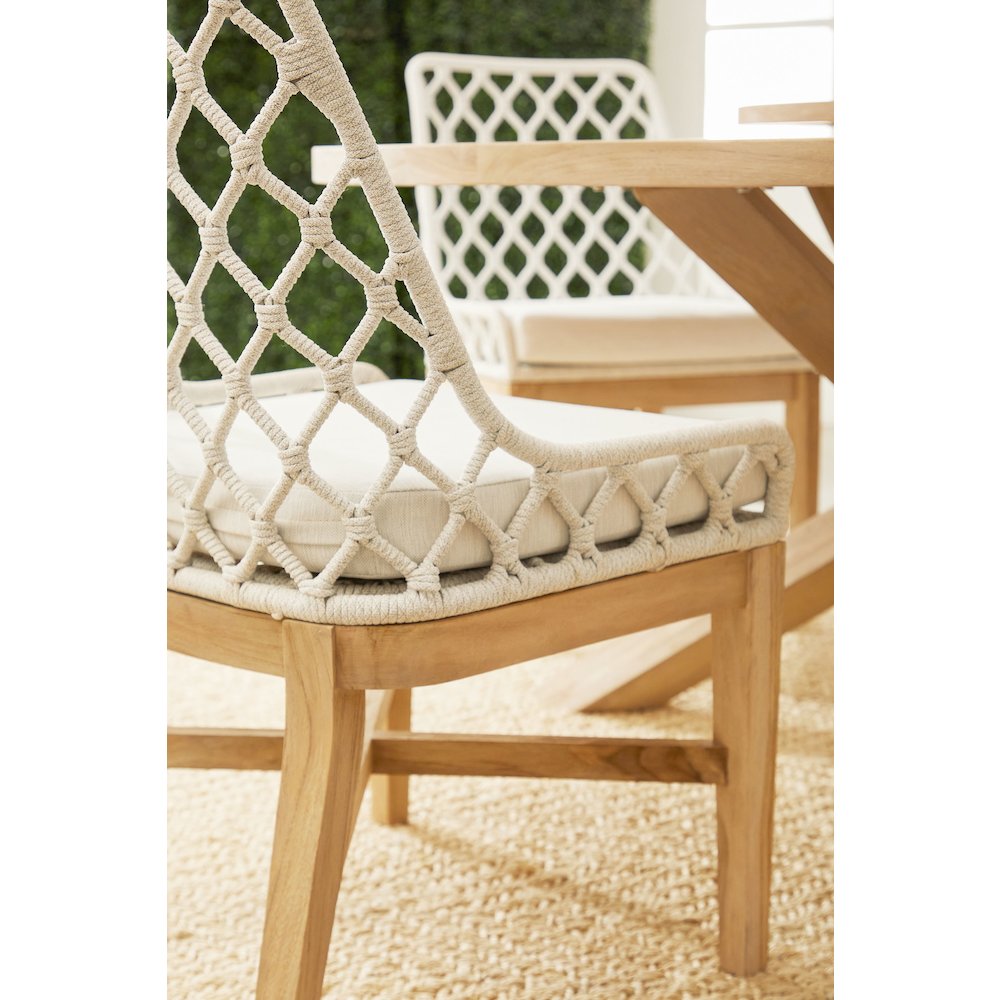 Woven - Outdoor  Transitional Lattis Outdoor Dining Chair. Picture 12