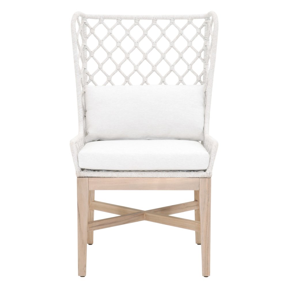 Woven - Outdoor  Transitional Lattis Outdoor Wing Chair. Picture 1