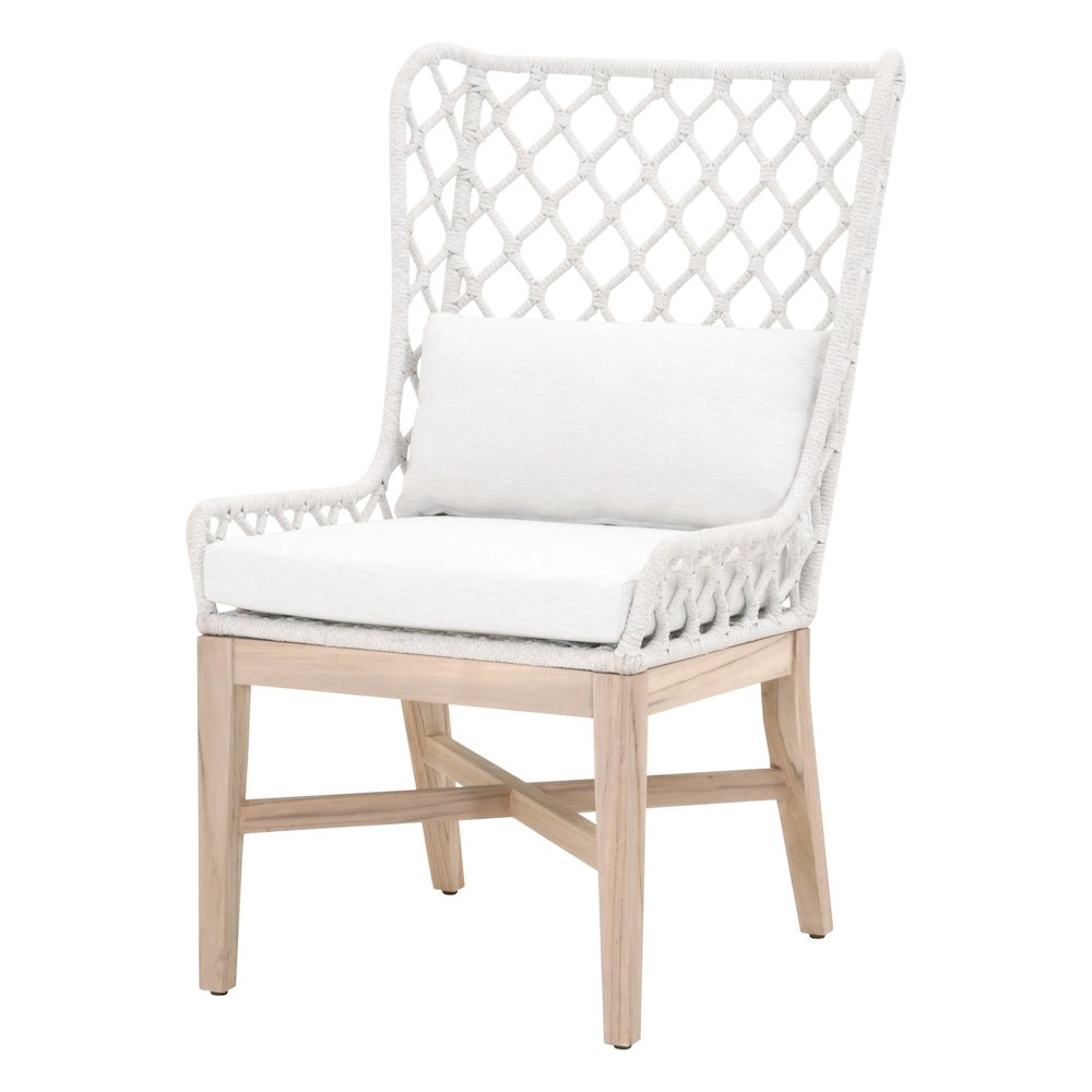 Woven - Outdoor  Transitional Lattis Outdoor Wing Chair. Picture 2