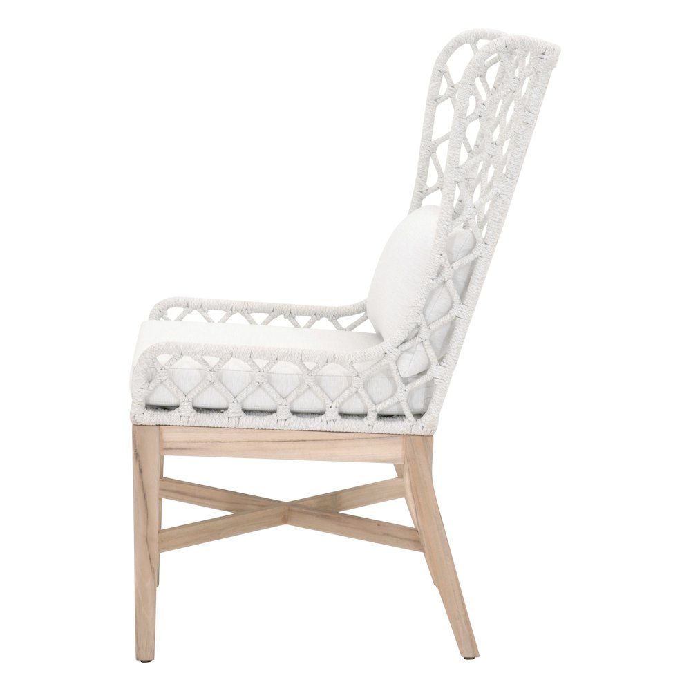 Woven - Outdoor  Transitional Lattis Outdoor Wing Chair. Picture 3