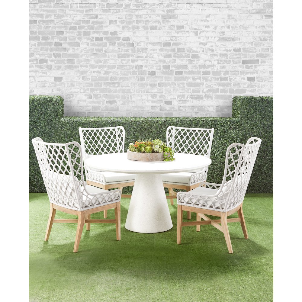 Woven - Outdoor  Transitional Lattis Outdoor Wing Chair. Picture 12