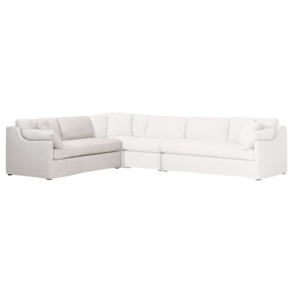 Transitional Lena Modular Slipcover 2-Seat Left Slope Arm Sofa. Picture 5