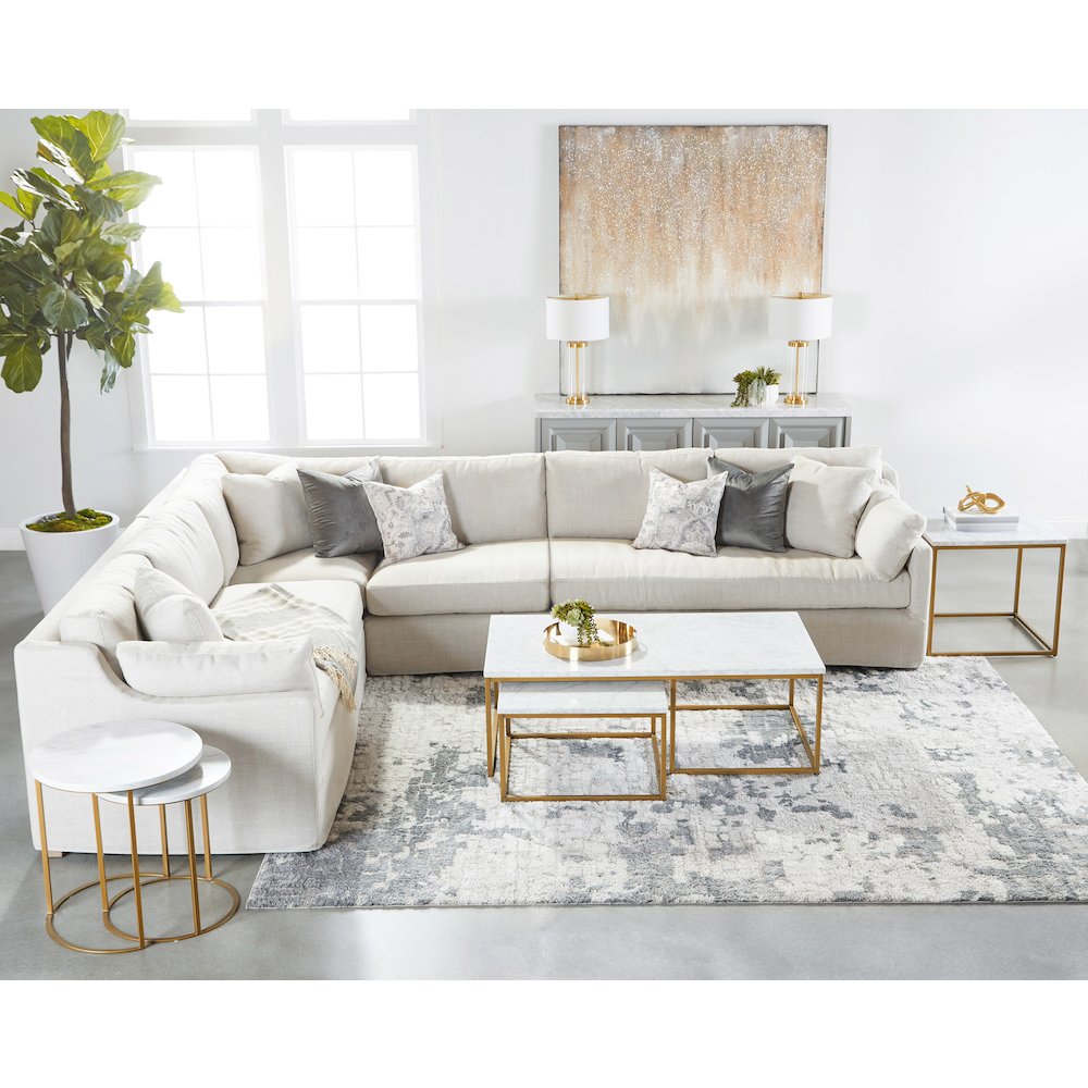 Transitional Lena Modular Slipcover 2-Seat Left Slope Arm Sofa. Picture 15