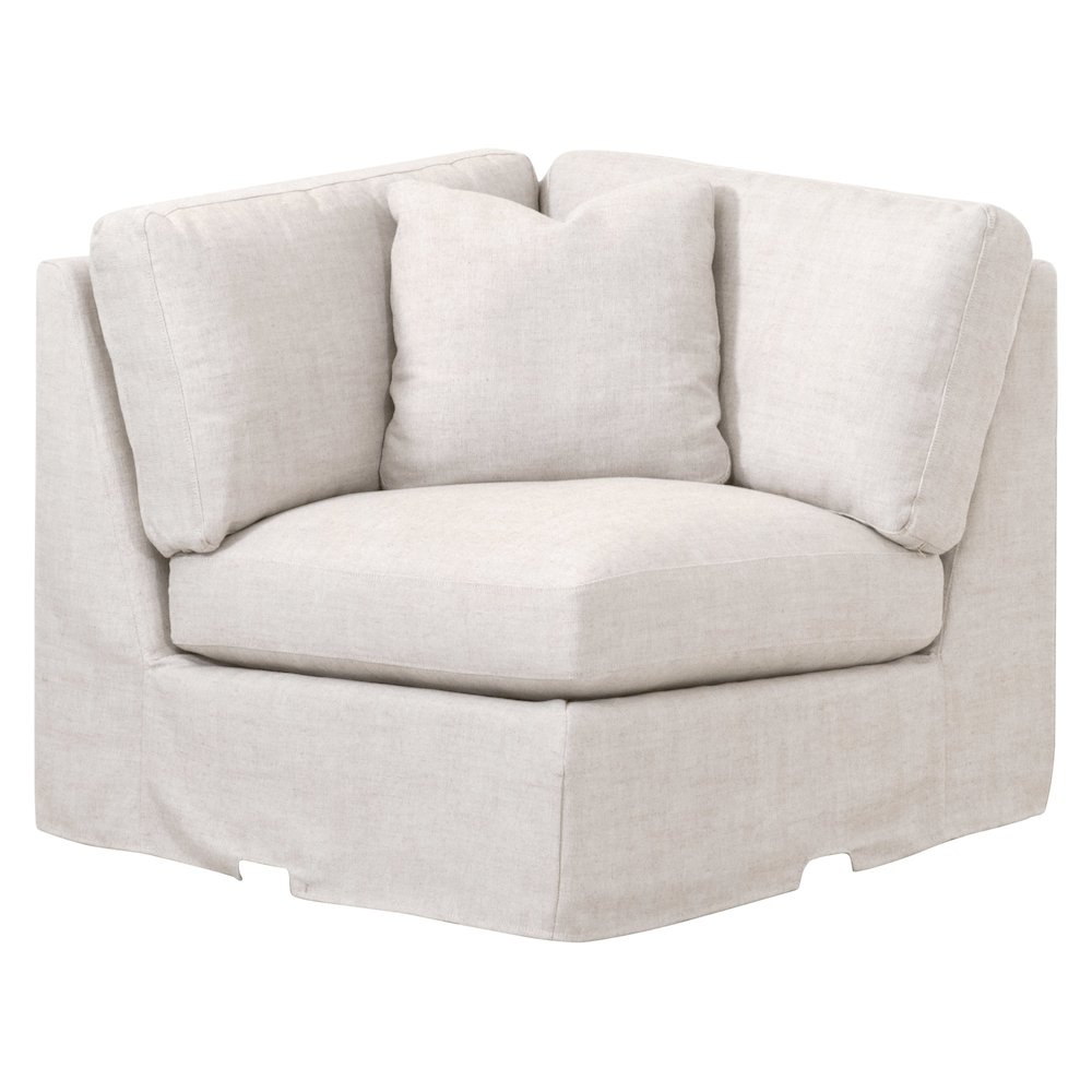 Stitch & Hand - Upholstery Transitional Lena Modular Slipcover Corner Chair. Picture 1