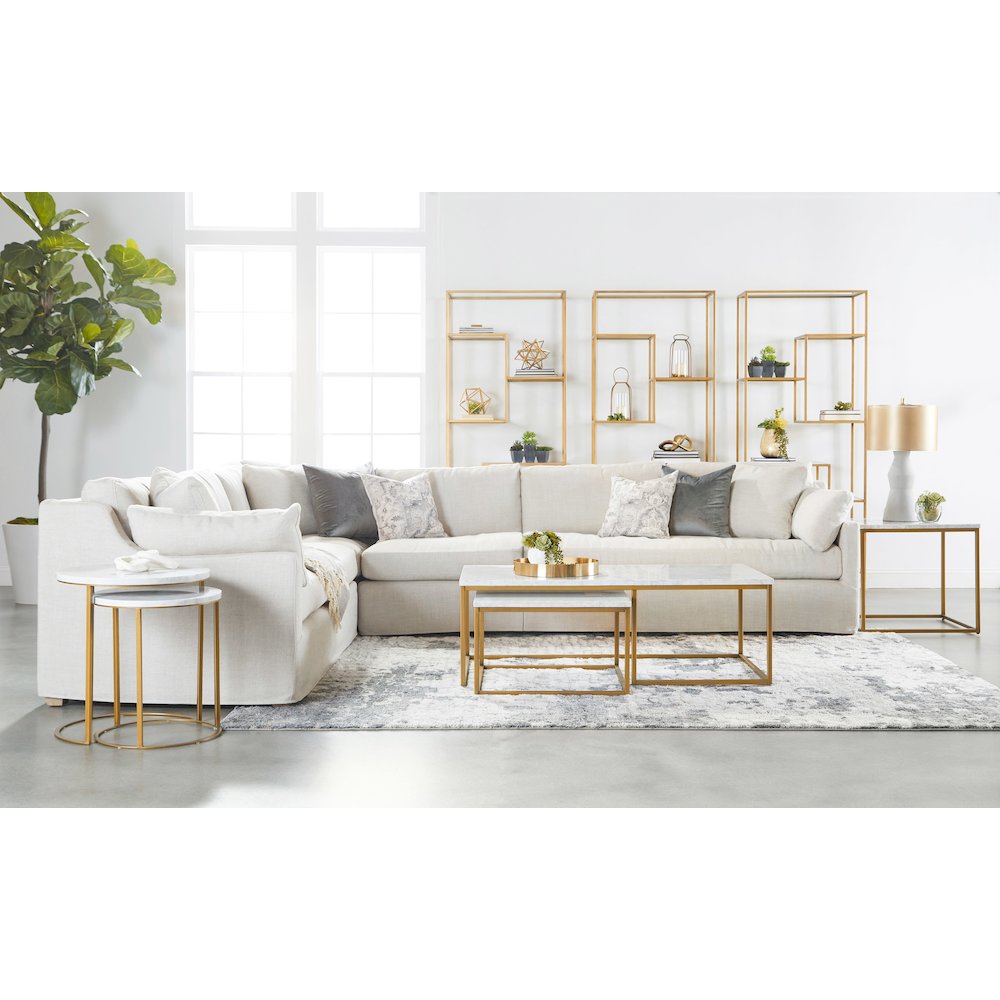 Stitch & Hand - Upholstery Transitional Lena Modular Slipcover Corner Chair. Picture 11