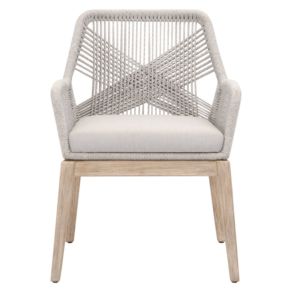 Woven Transitional Loom Arm Chair, Set of 2. Picture 1