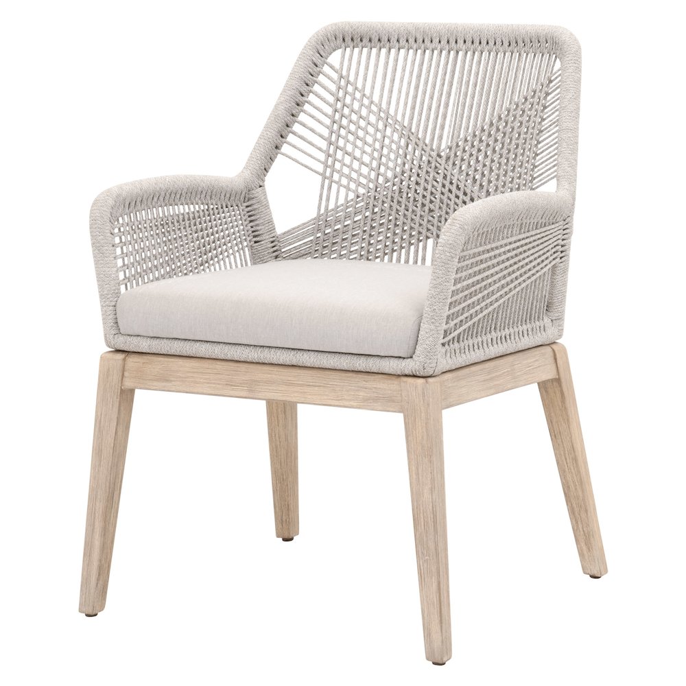 Woven Transitional Loom Arm Chair, Set of 2. Picture 2