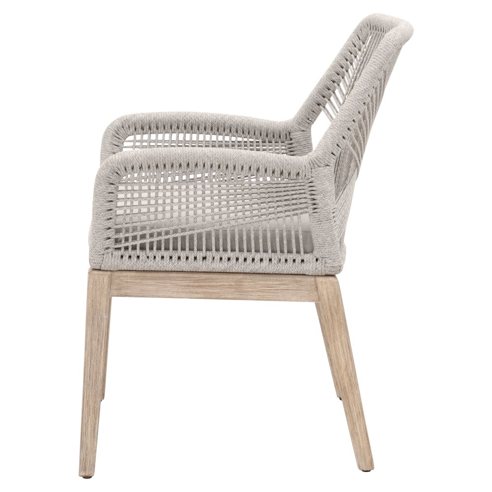 Woven Transitional Loom Arm Chair, Set of 2. Picture 3