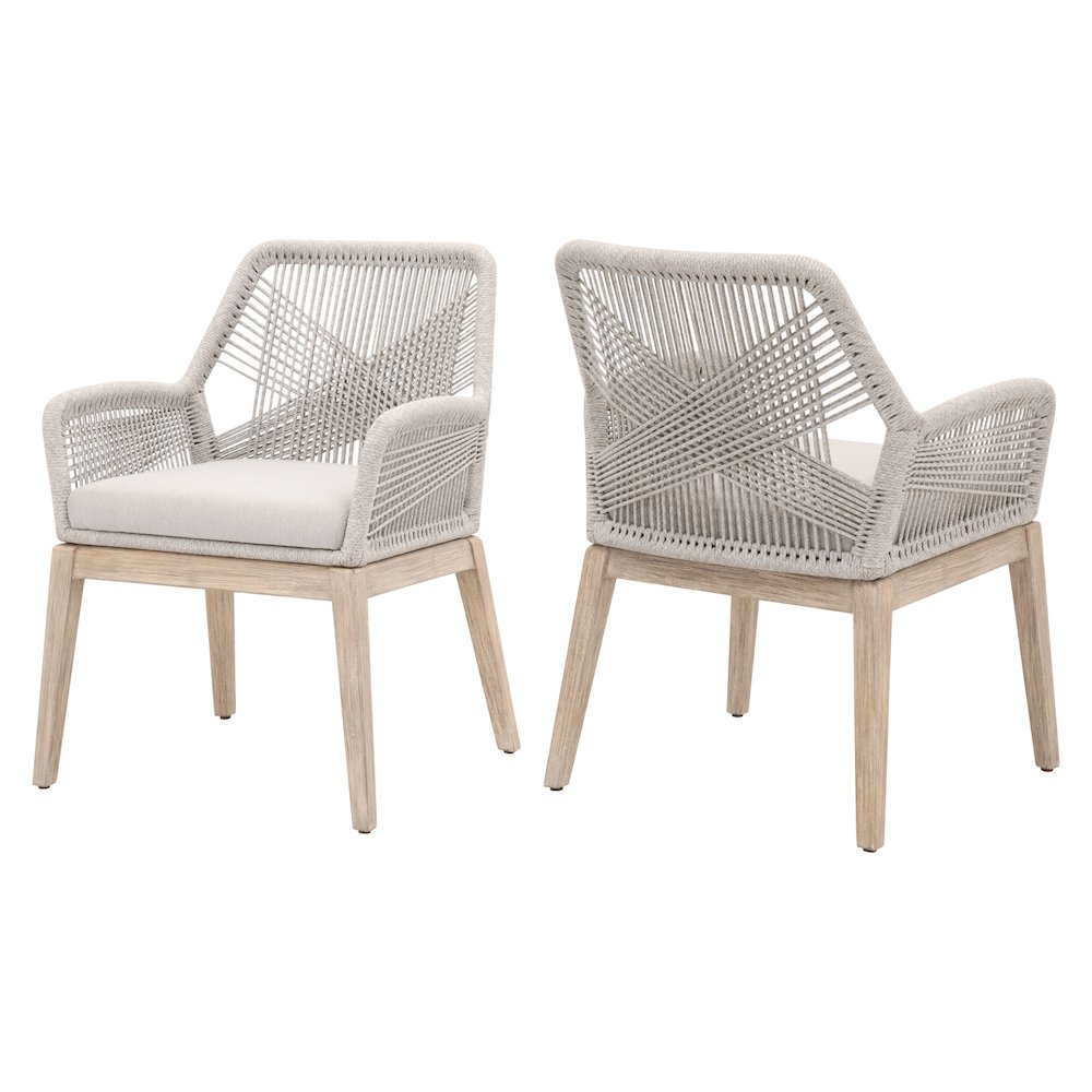 Woven Transitional Loom Arm Chair, Set of 2. Picture 10