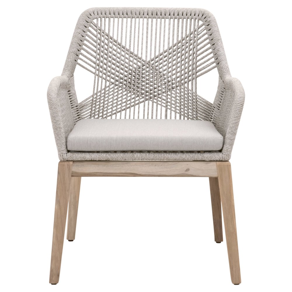 Woven - Outdoor  Transitional Loom Outdoor Arm Chair, Set of 2. Picture 1