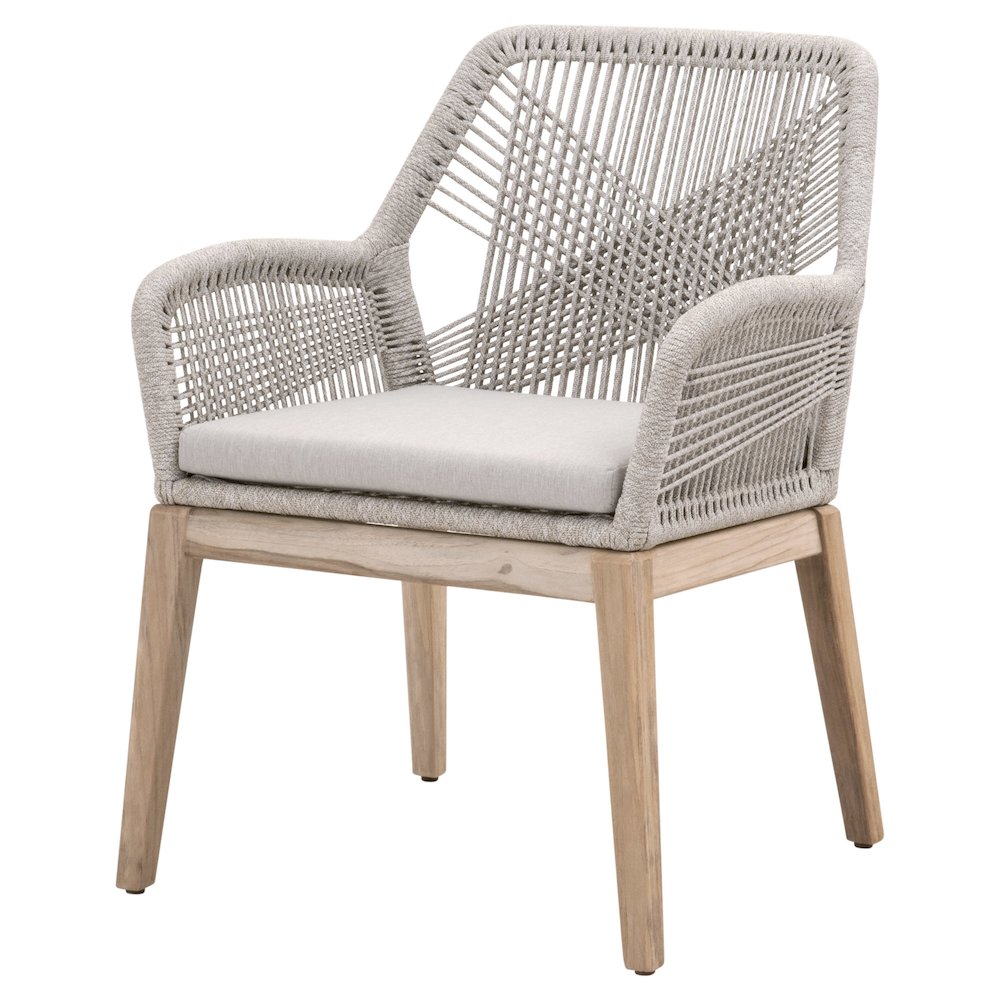Woven - Outdoor  Transitional Loom Outdoor Arm Chair, Set of 2. Picture 2