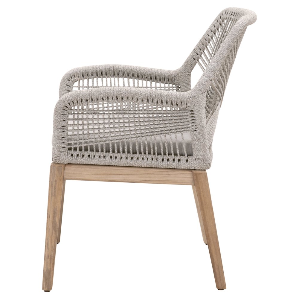 Woven - Outdoor  Transitional Loom Outdoor Arm Chair, Set of 2. Picture 3