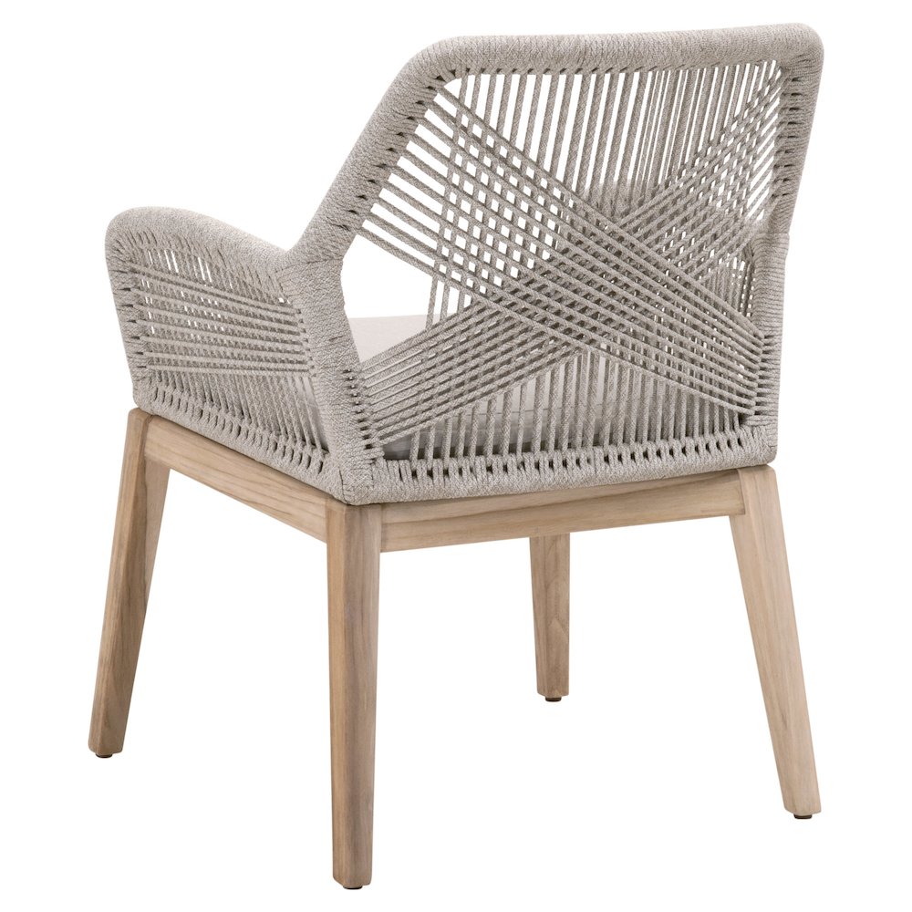 Woven - Outdoor  Transitional Loom Outdoor Arm Chair, Set of 2. Picture 4
