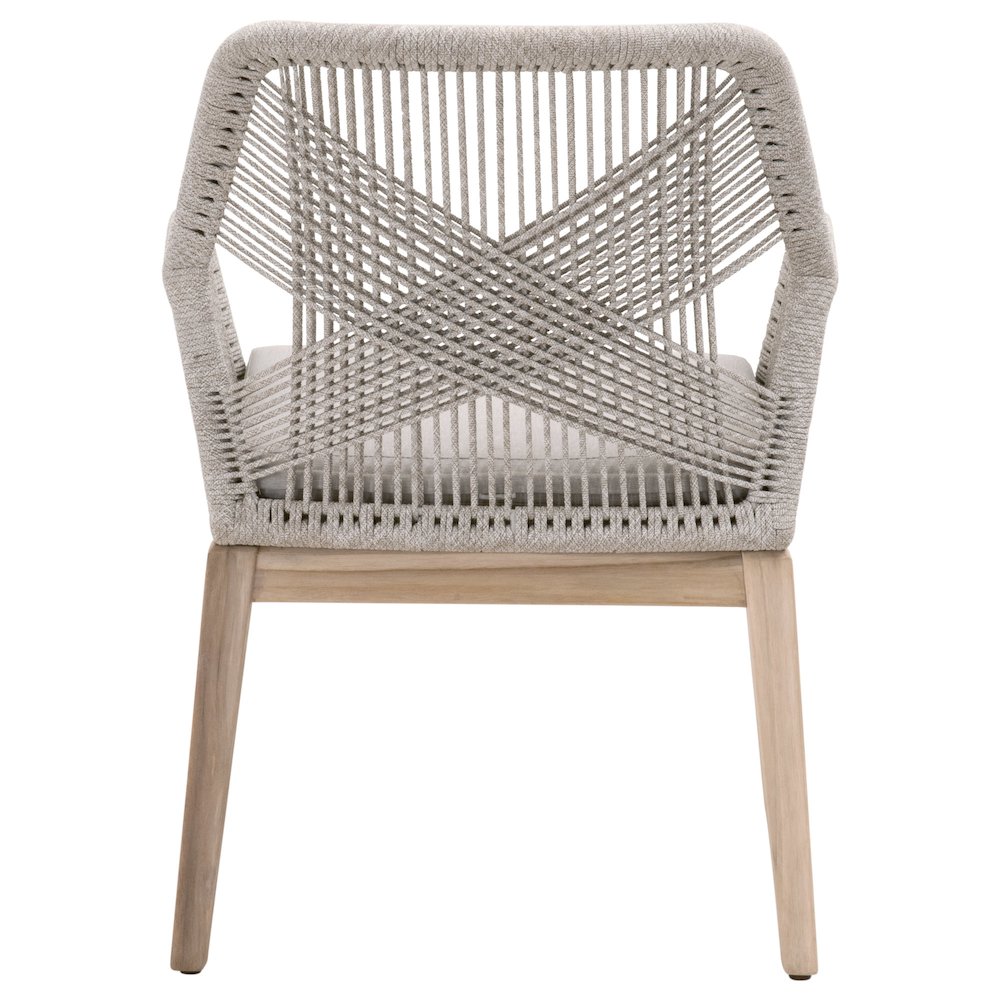 Woven - Outdoor  Transitional Loom Outdoor Arm Chair, Set of 2. Picture 5