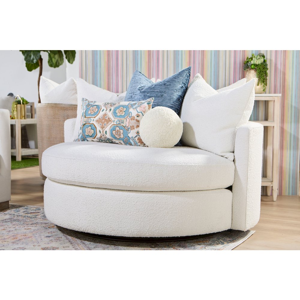 Stitch & Hand - Upholstery Transitional Lourne Grand Swivel Sofa Chair. Picture 21
