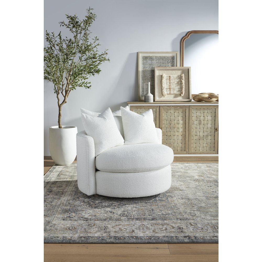 Stitch & Hand - Upholstery Transitional Lourne Petite Swivel Sofa Chair. Picture 17