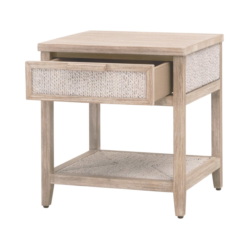 Woven Transitional Malay 1-Drawer Nightstand. Picture 4