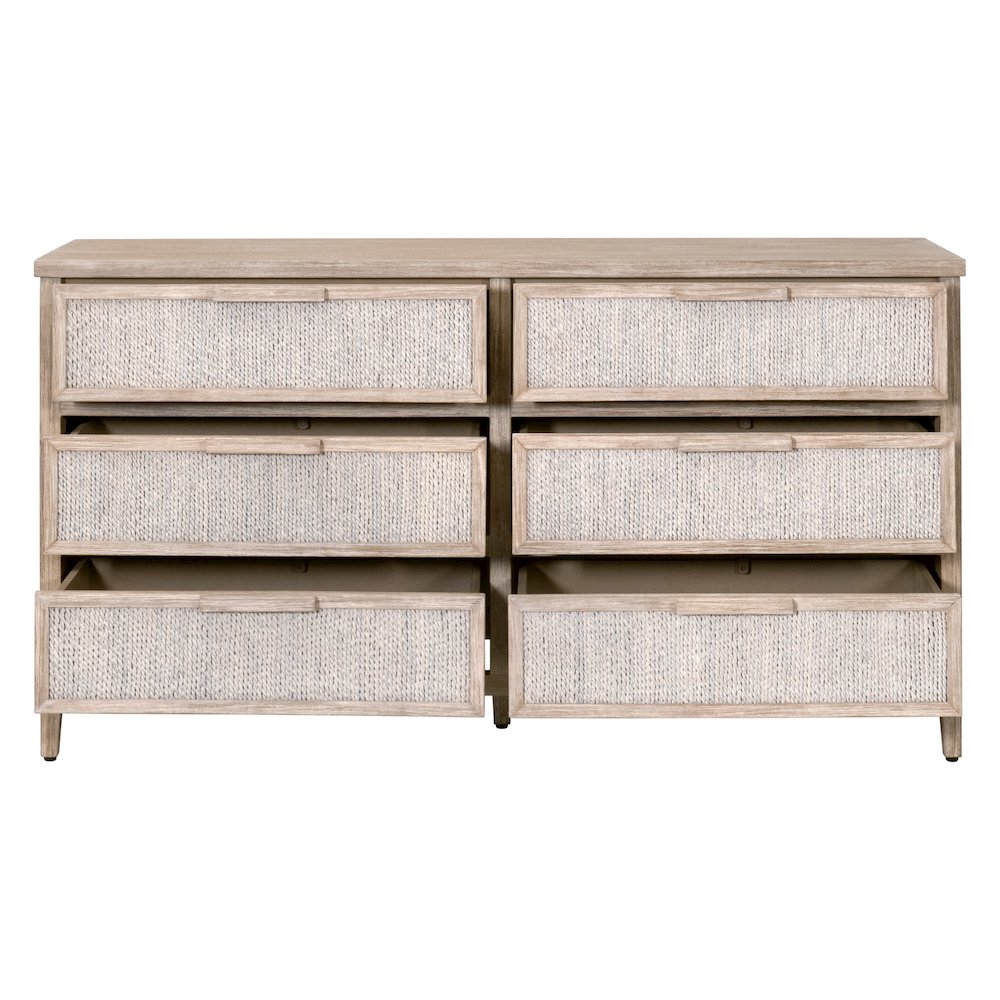 Woven Transitional Malay 6-Drawer Double Dresser. Picture 2