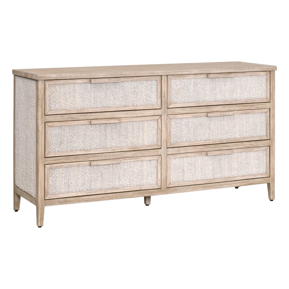 Woven Transitional Malay 6-Drawer Double Dresser. Picture 3