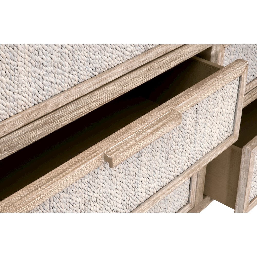 Woven Transitional Malay 6-Drawer Double Dresser. Picture 8