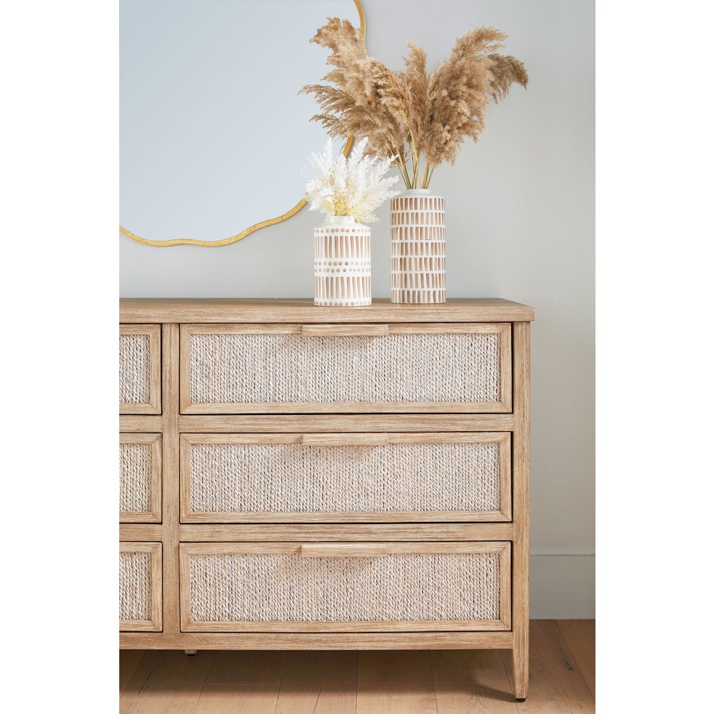 Woven Transitional Malay 6-Drawer Double Dresser. Picture 12