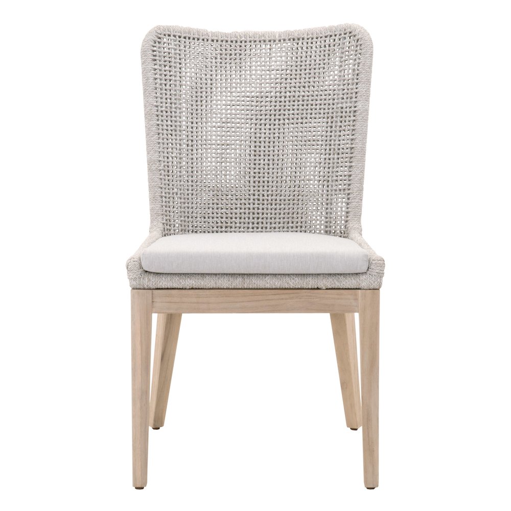 Woven - Outdoor  Transitional Mesh Outdoor Dining Chair, Set of 2. Picture 2