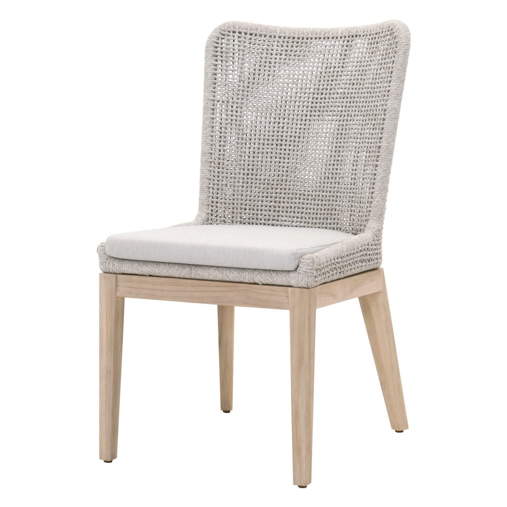 Woven - Outdoor  Transitional Mesh Outdoor Dining Chair, Set of 2. Picture 3