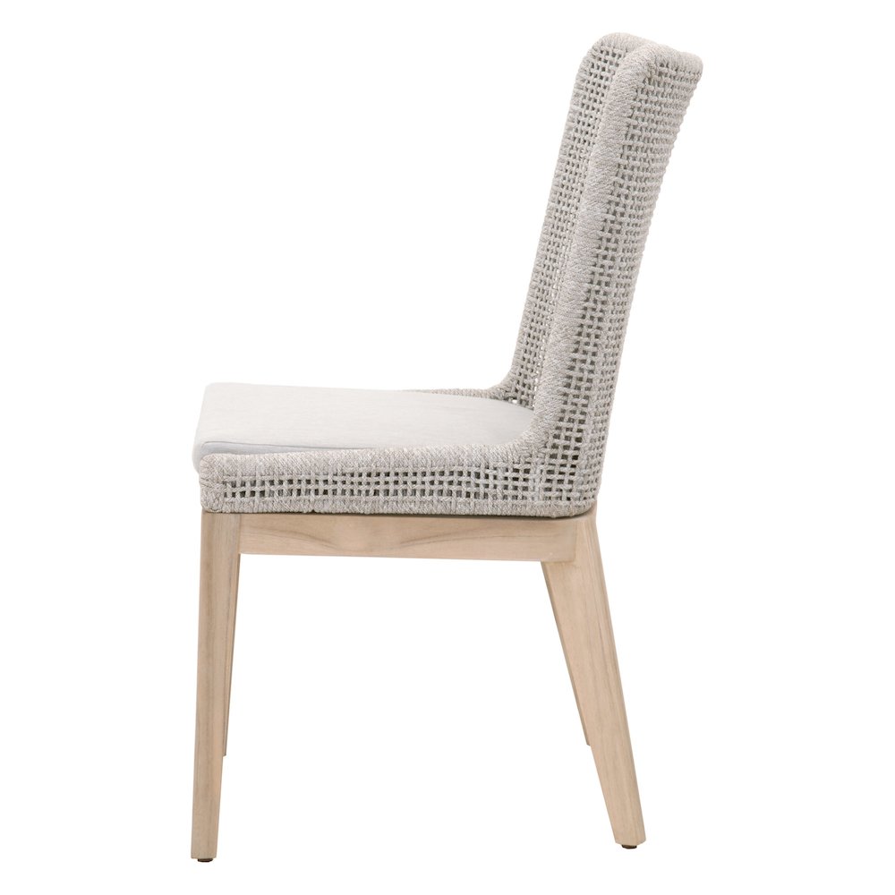 Woven - Outdoor  Transitional Mesh Outdoor Dining Chair, Set of 2. Picture 4