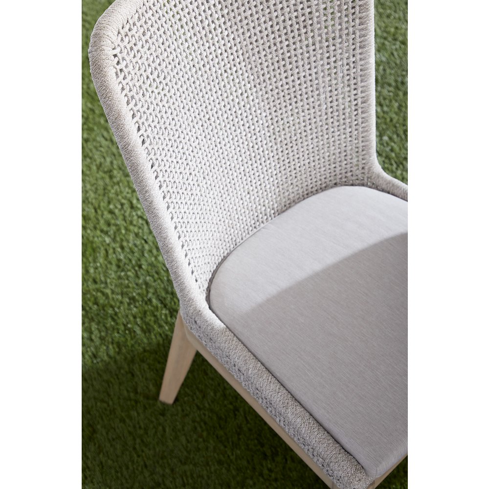 Woven - Outdoor  Transitional Mesh Outdoor Dining Chair, Set of 2. Picture 12