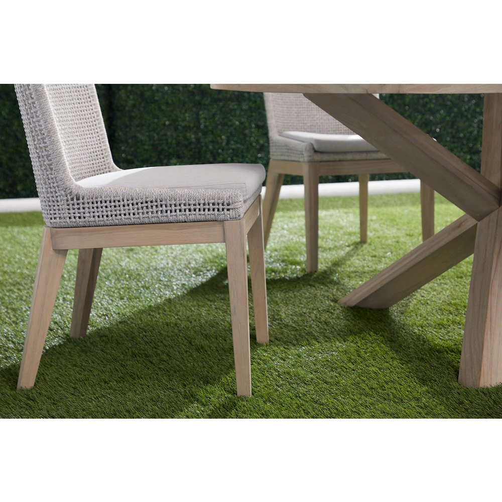 Woven - Outdoor  Transitional Mesh Outdoor Dining Chair, Set of 2. Picture 14