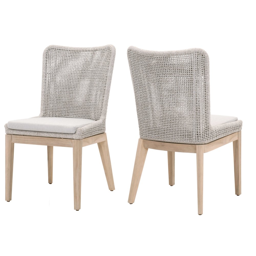 Woven - Outdoor  Transitional Mesh Outdoor Dining Chair, Set of 2. Picture 1