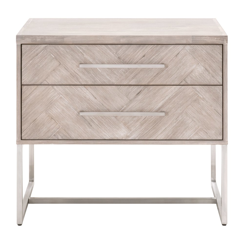 Traditions Transitional Mosaic 2-Drawer Nightstand. Picture 1