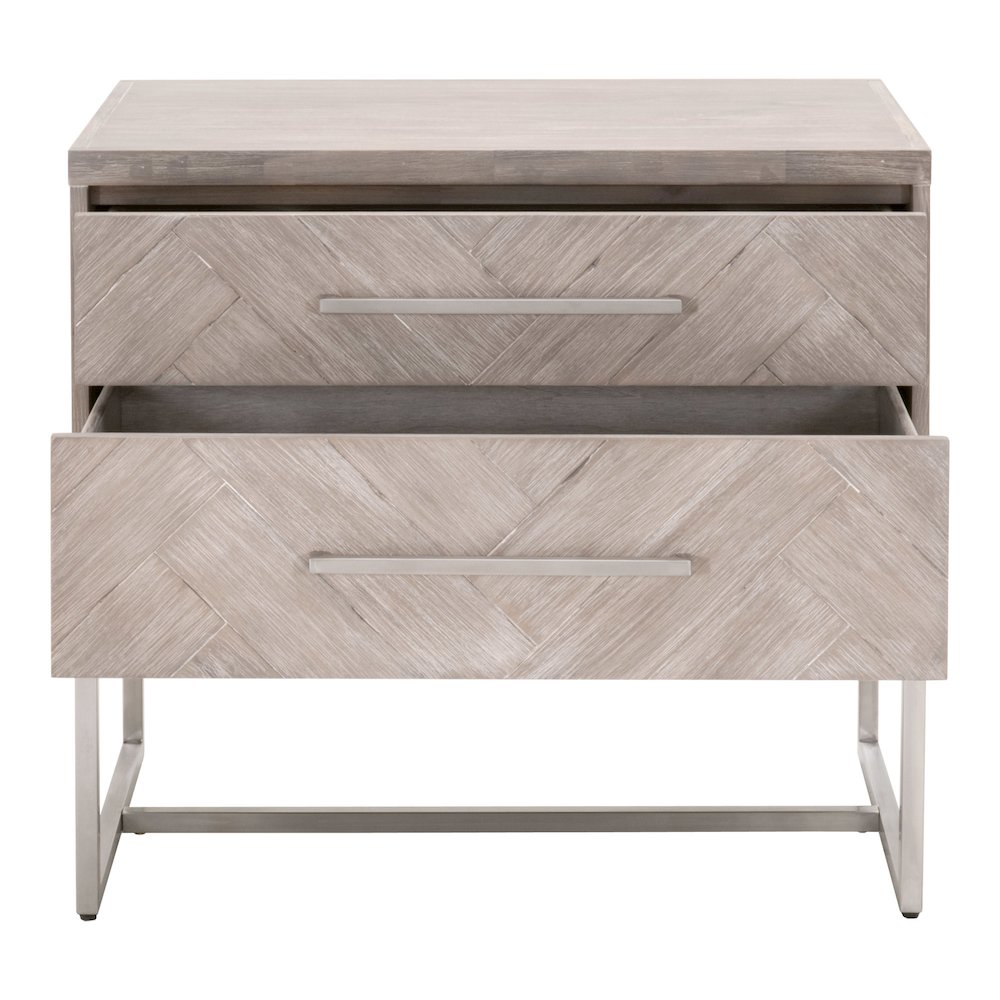 Traditions Transitional Mosaic 2-Drawer Nightstand. Picture 2