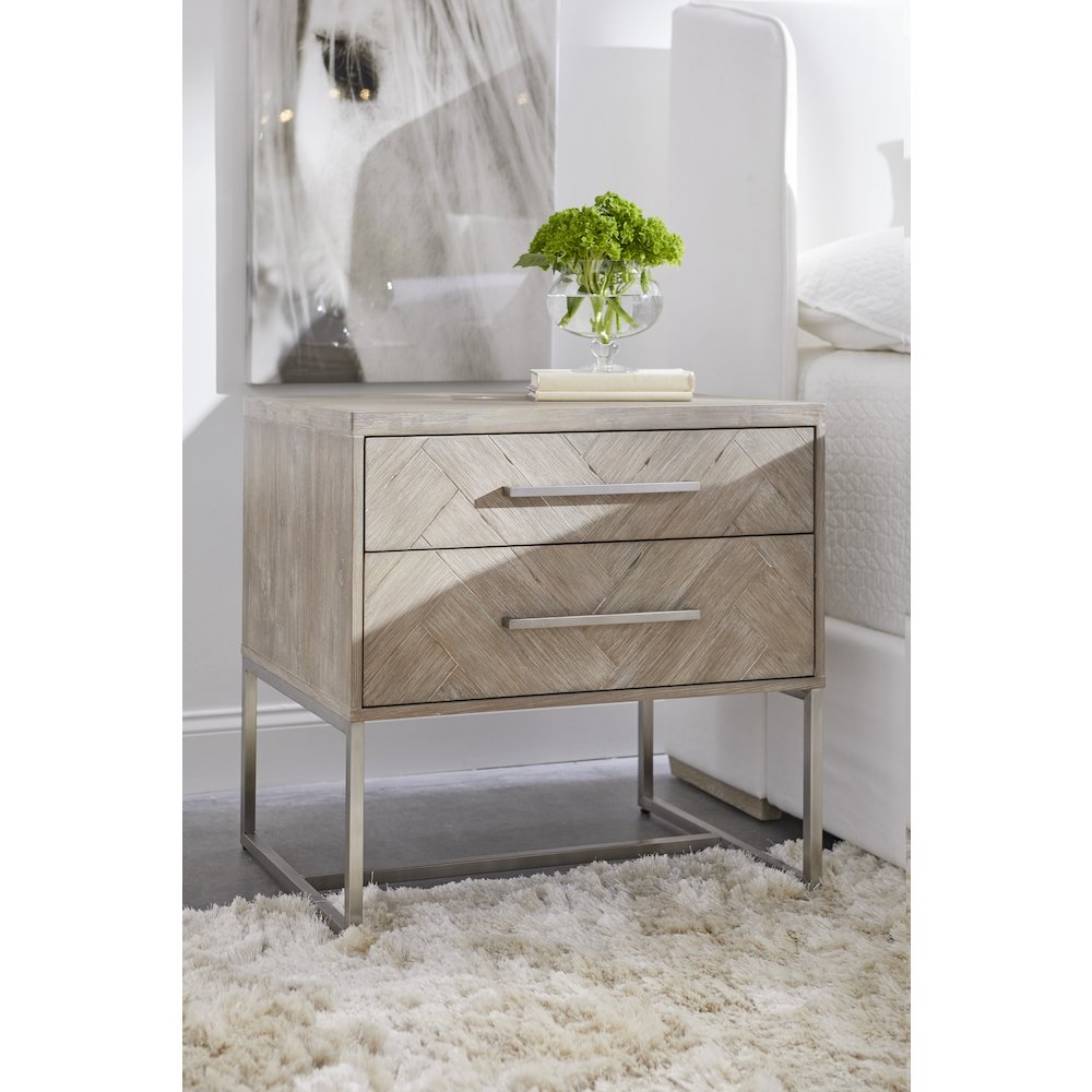 Traditions Transitional Mosaic 2-Drawer Nightstand. Picture 11