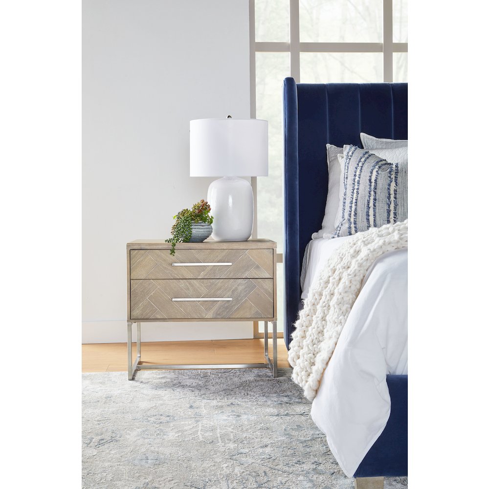 Traditions Transitional Mosaic 2-Drawer Nightstand. Picture 12