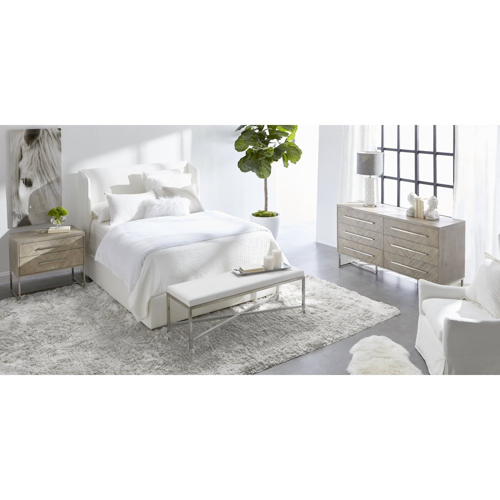 Traditions Transitional Mosaic 2-Drawer Nightstand. Picture 13