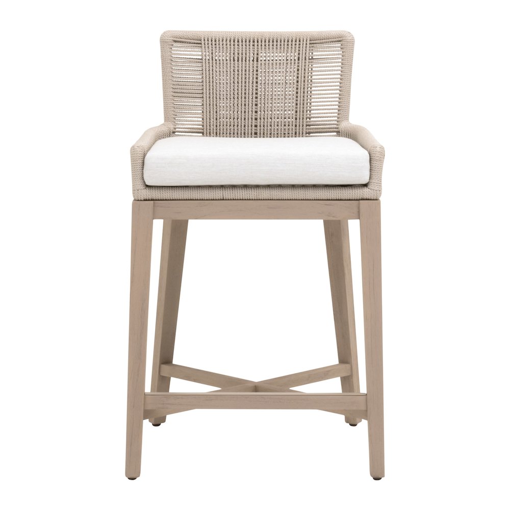 Woven - Outdoor  Transitional Overlay Outdoor Counter Stool. Picture 1