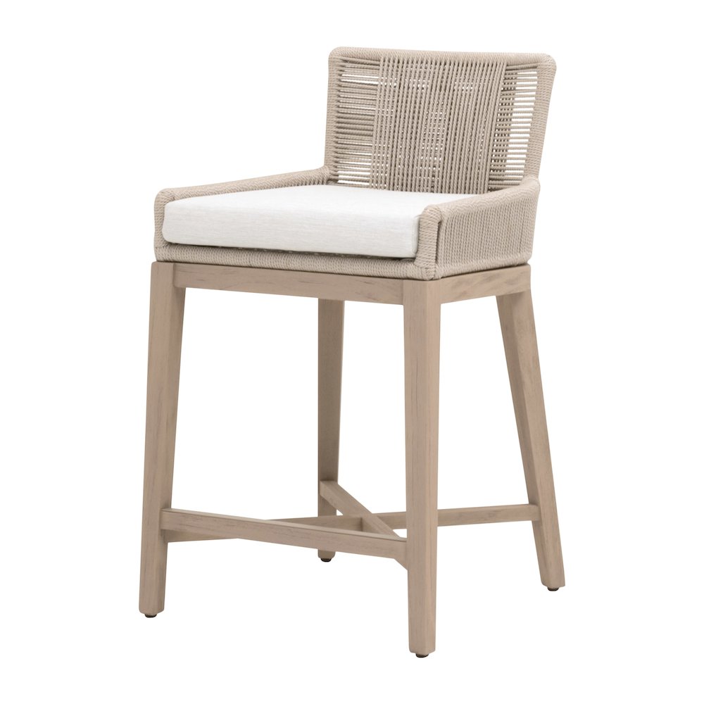 Woven - Outdoor  Transitional Overlay Outdoor Counter Stool. Picture 2