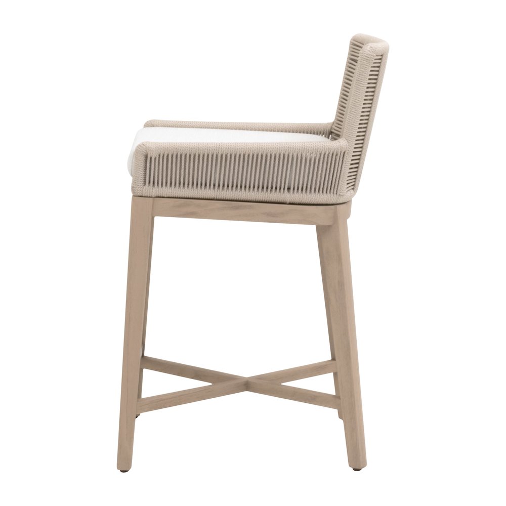 Woven - Outdoor  Transitional Overlay Outdoor Counter Stool. Picture 3