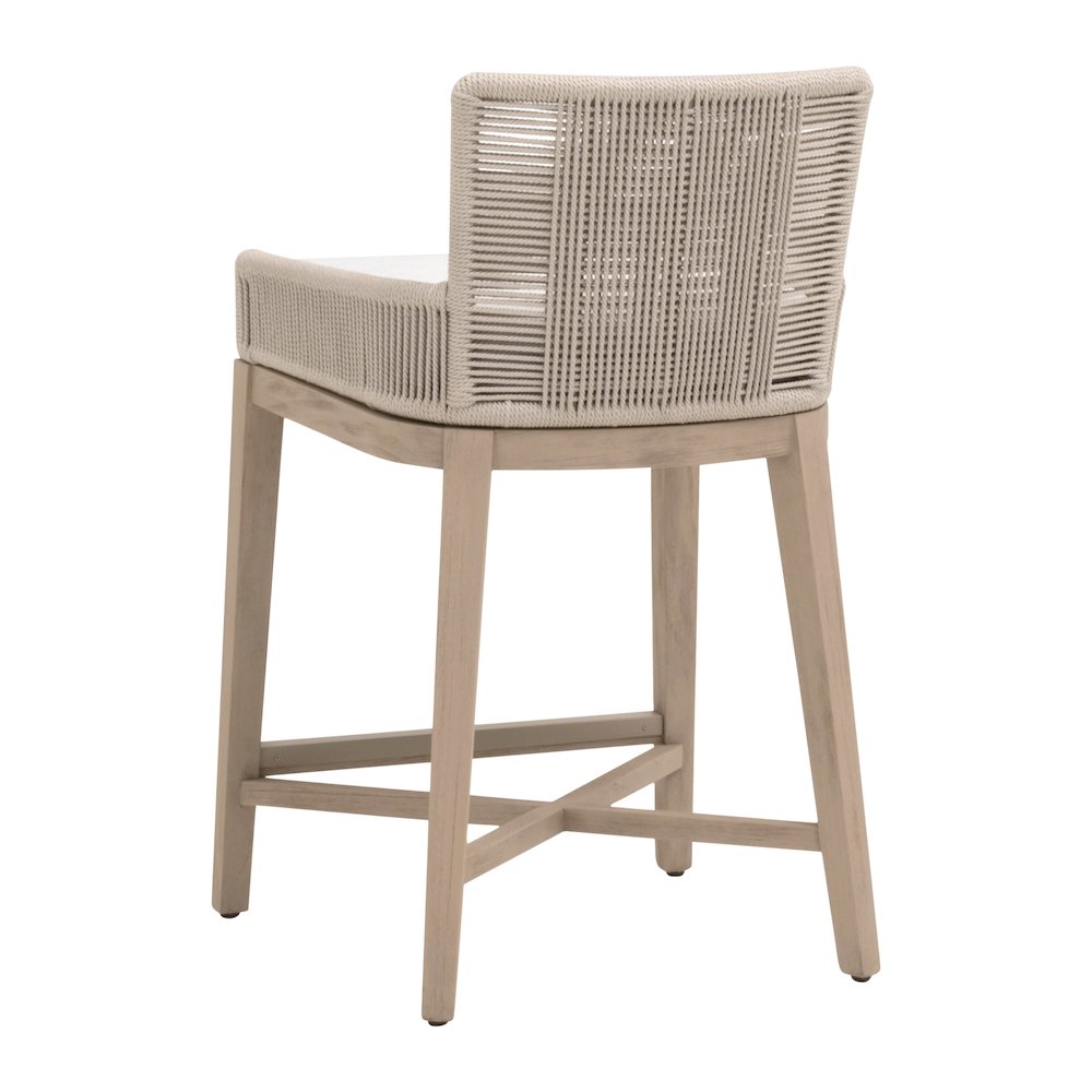 Woven - Outdoor  Transitional Overlay Outdoor Counter Stool. Picture 4