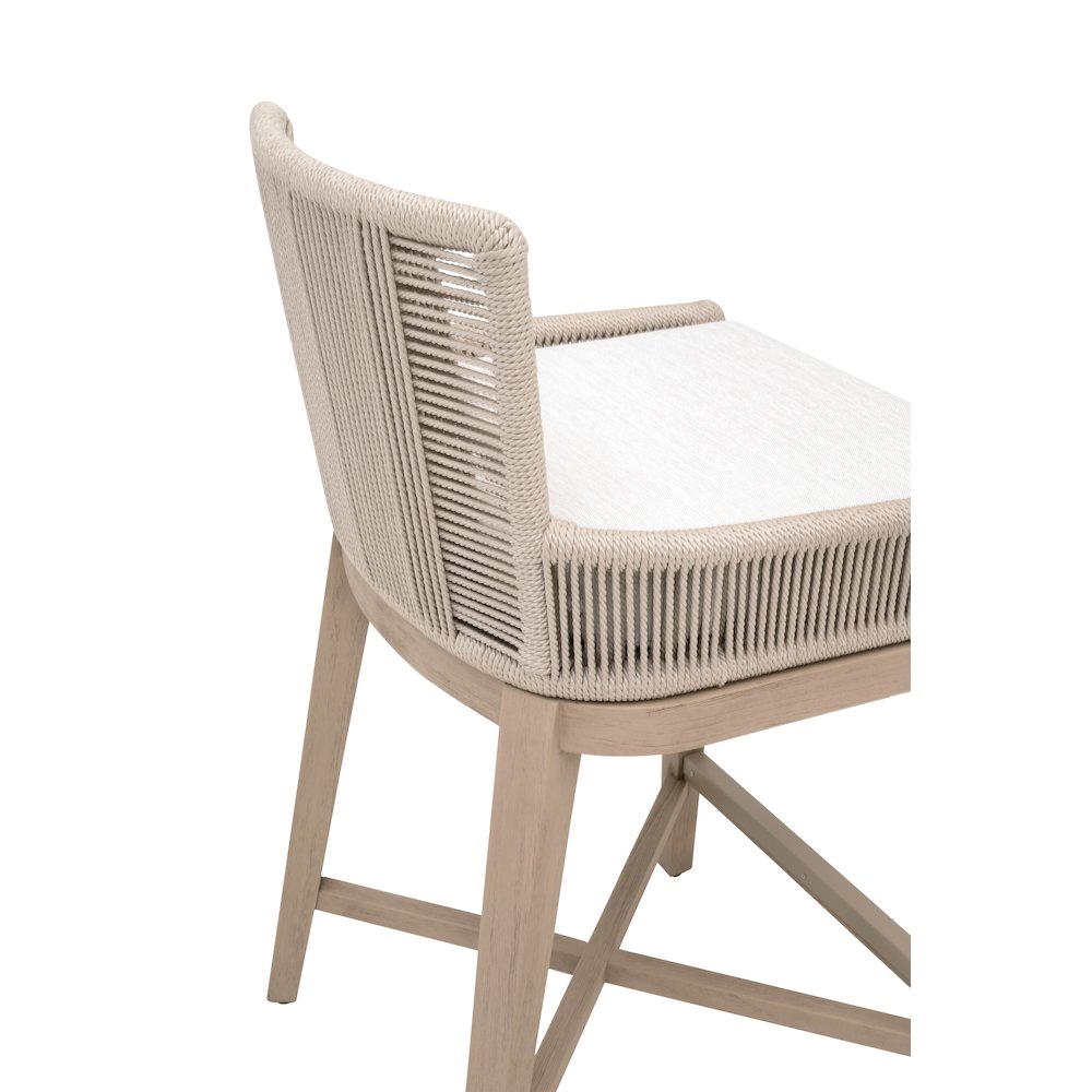 Woven - Outdoor  Transitional Overlay Outdoor Counter Stool. Picture 7
