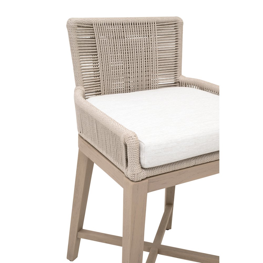 Woven - Outdoor  Transitional Overlay Outdoor Counter Stool. Picture 8